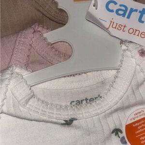 Carter's White and Pink Baby Bodysuits